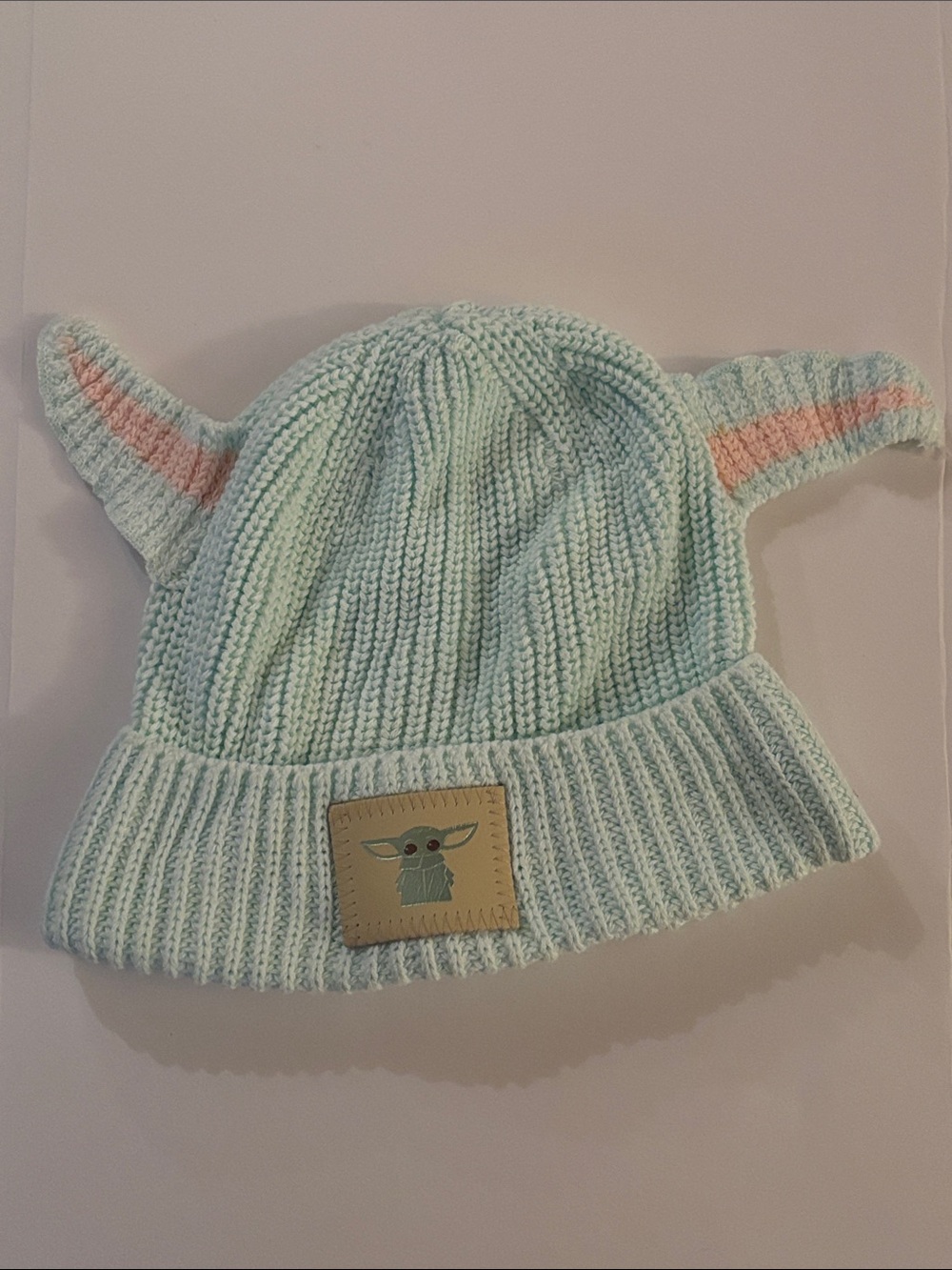 Woman’s Baby Yoda Mint Green Knit Ear Beanie - Love Your Melon